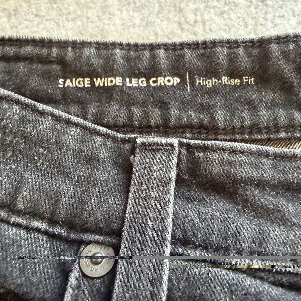 AG Adriano Goldschmied Sz 29 8 Saige Wide Leg Crop High Rise Fit Raw Hem (READ) - Picture 7 of 9